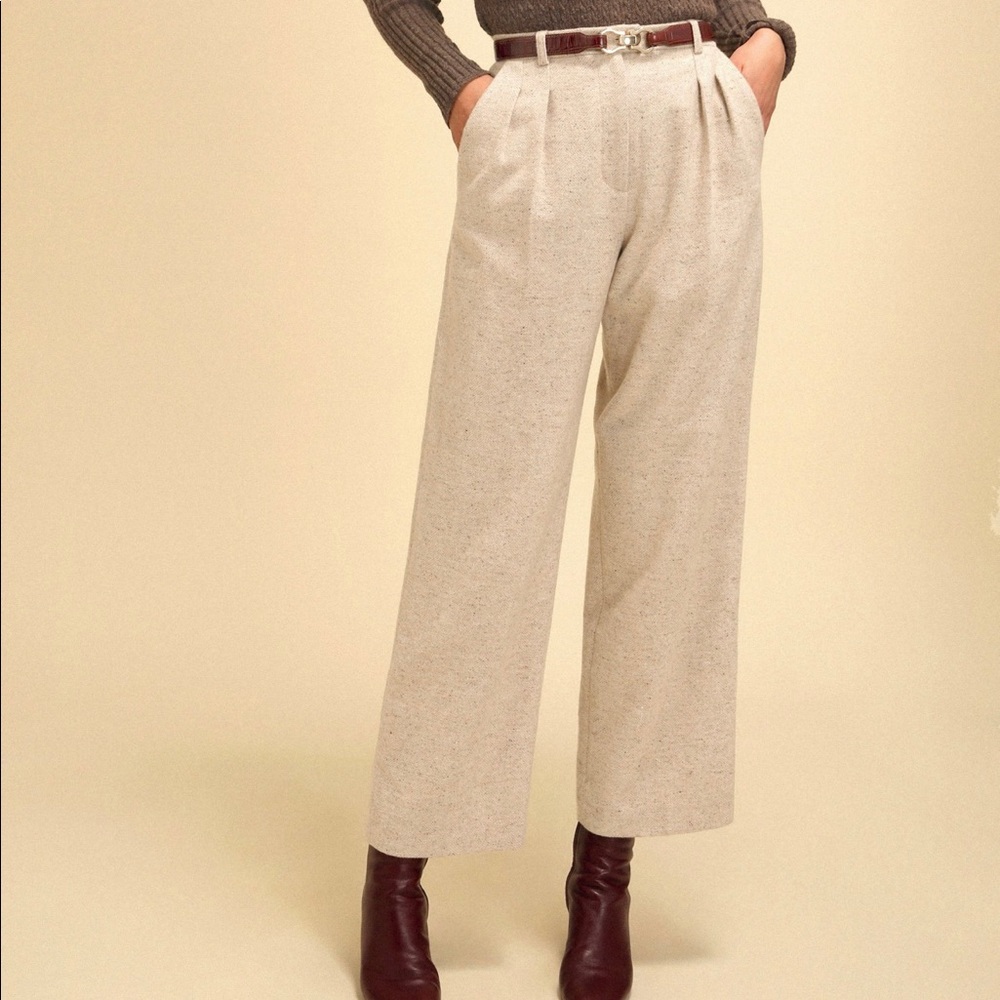 Rouje JeJe pants in wool Chevron Ecru (Cream)